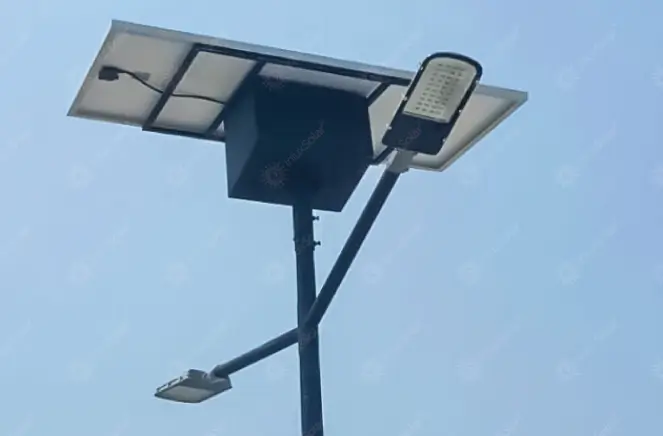 Solar street lighting in front of the town hall